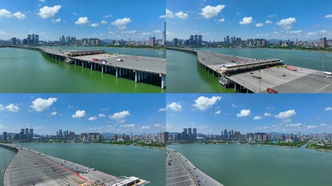 4K深圳前海航拍沿江高速