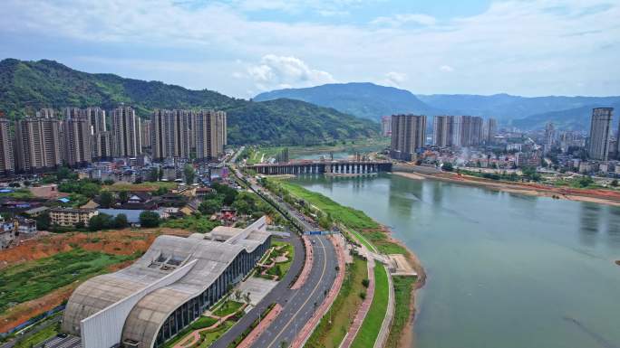 航拍建瓯城市大景