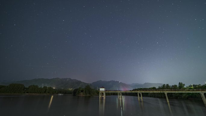 陕西西安秦岭徐家沟水库星轨延时摄影