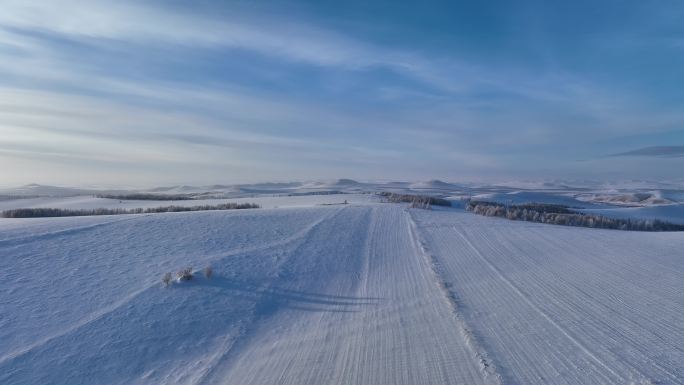 航拍高寒雪域雪原风光