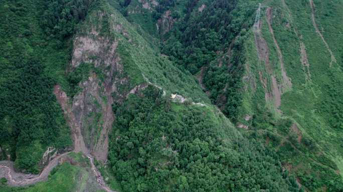 林场高山峡谷航拍