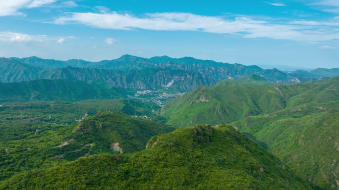 航拍北京门头沟延时 王平镇全貌