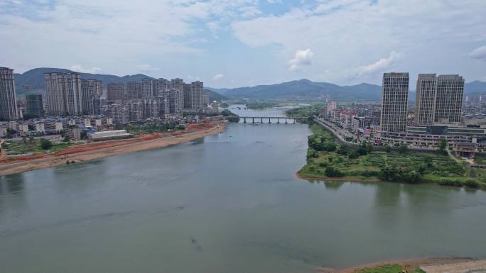 航拍福建南平建瓯城市大景