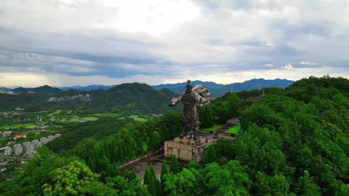 绍兴会稽山大禹雕像航拍