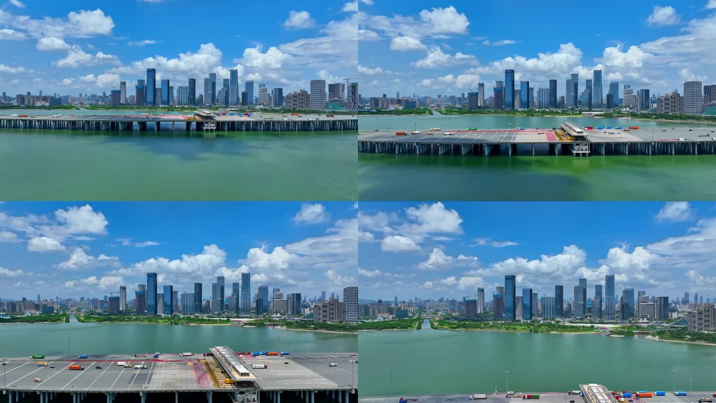 4K深圳前海航拍城市宣传片素材