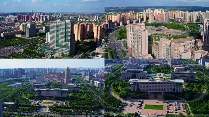 陕西省榆林市榆阳区经济开发区地标建筑航拍