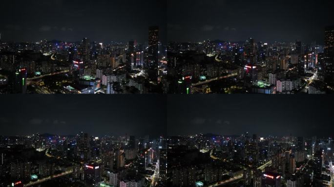 腾讯滨海大厦夜景航拍4k视频