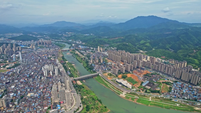 航拍建瓯城市大景