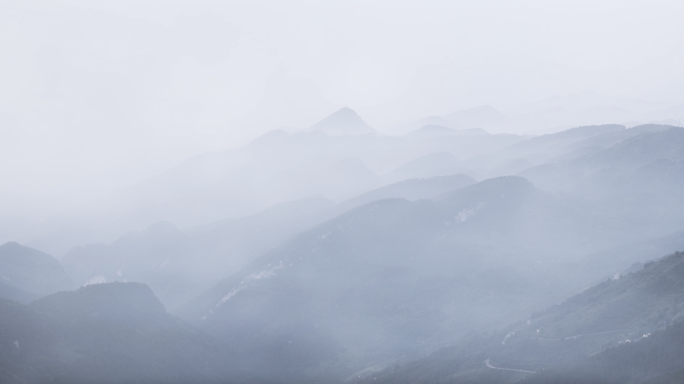 中国风山川写意缥缈群山