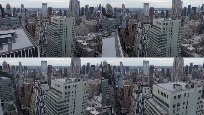 城市航拍纽约曼哈顿宾夕法尼亚区摩天大楼