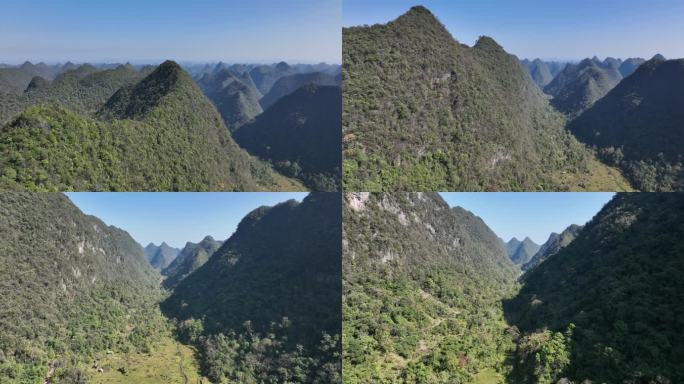 贵州荔波茂兰山脉原始森林航拍4K