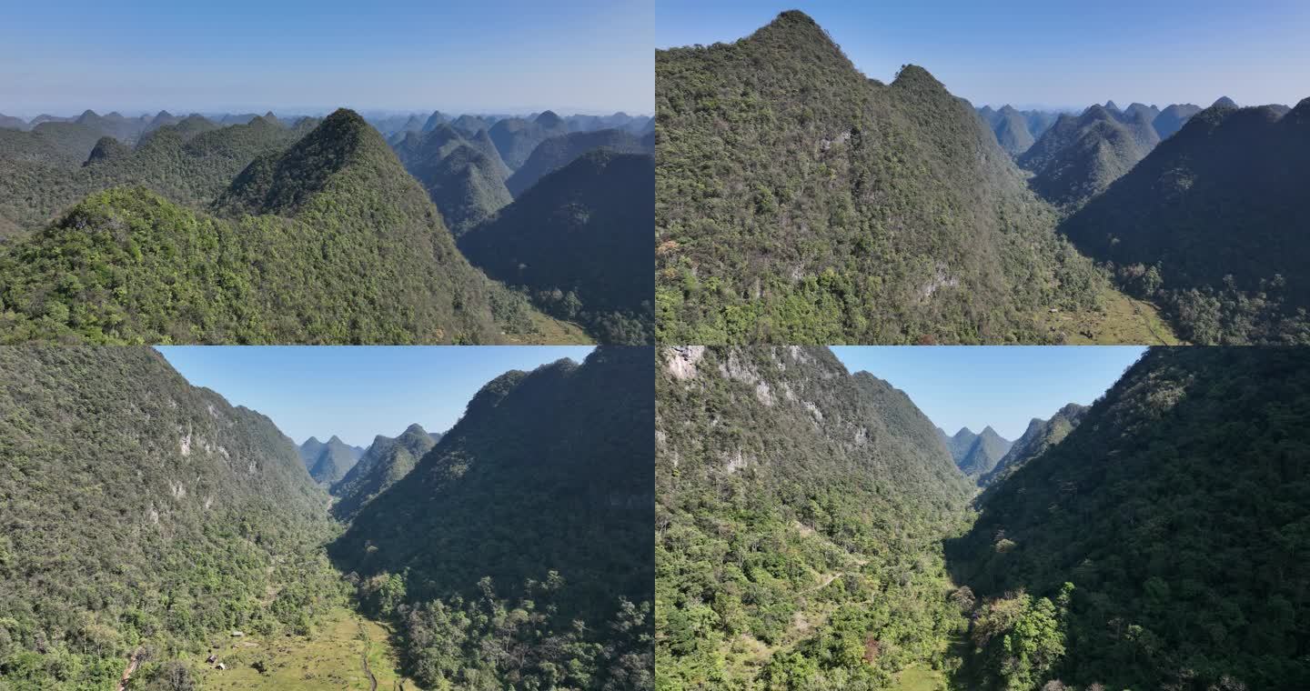 贵州荔波茂兰山脉原始森林航拍4K