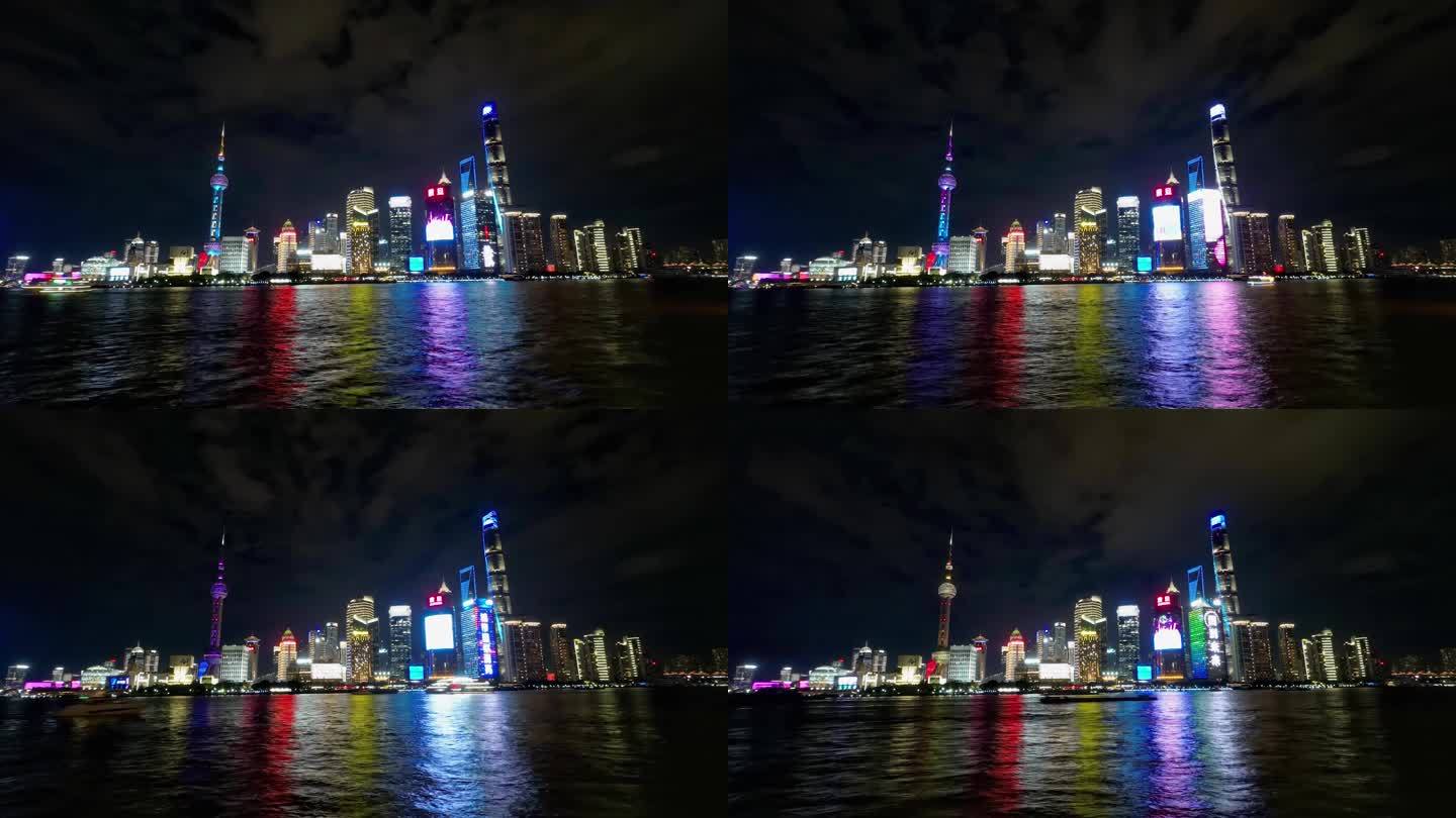 上海外滩陆家嘴夜景延时