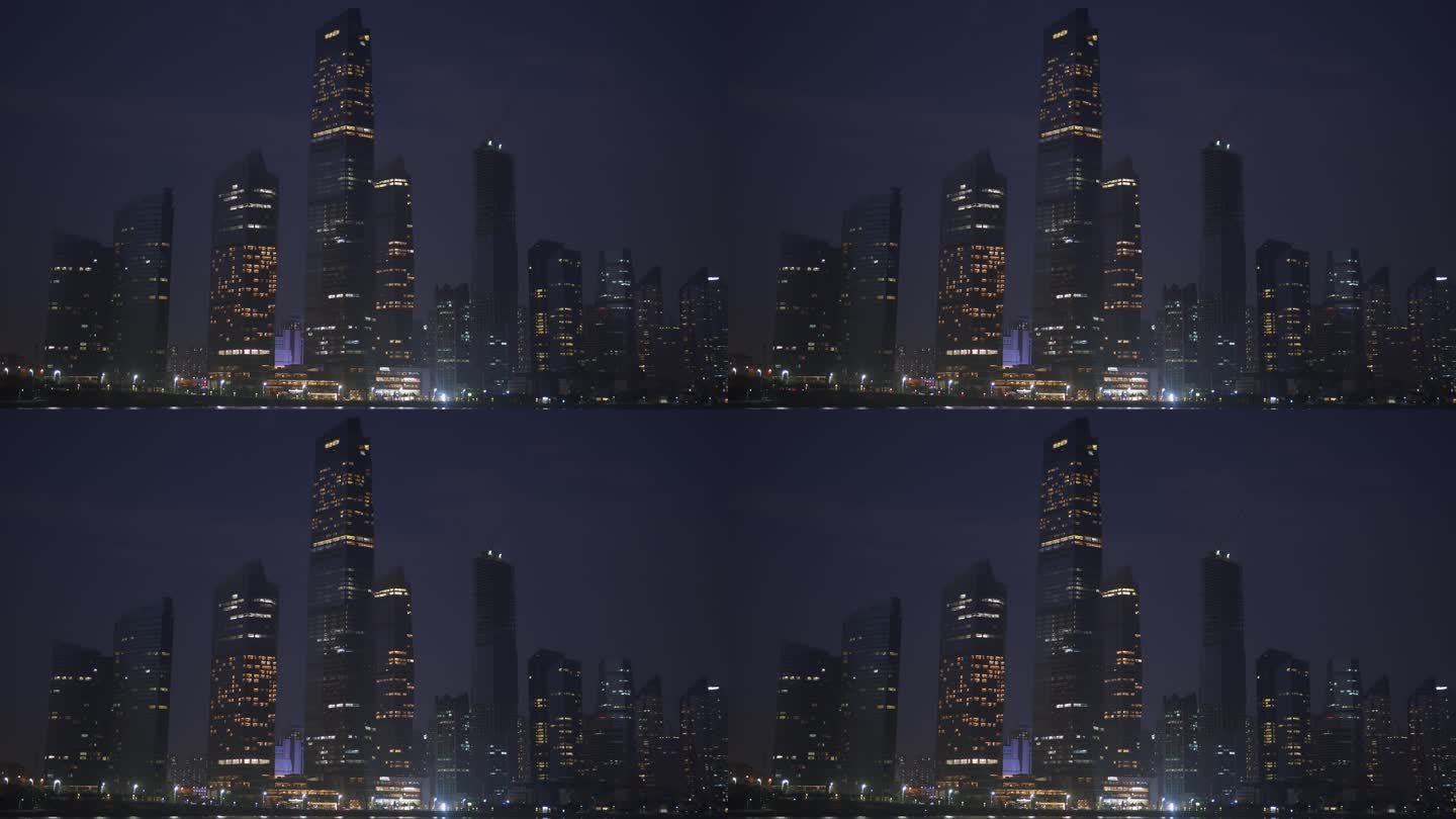 4K东海路建筑夜景