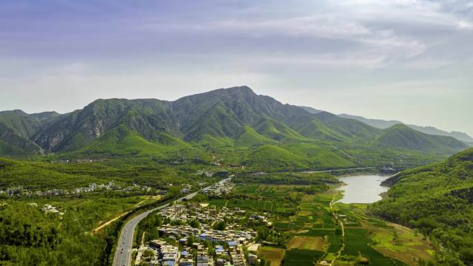 4K延时航拍河南登封市嵩山风光