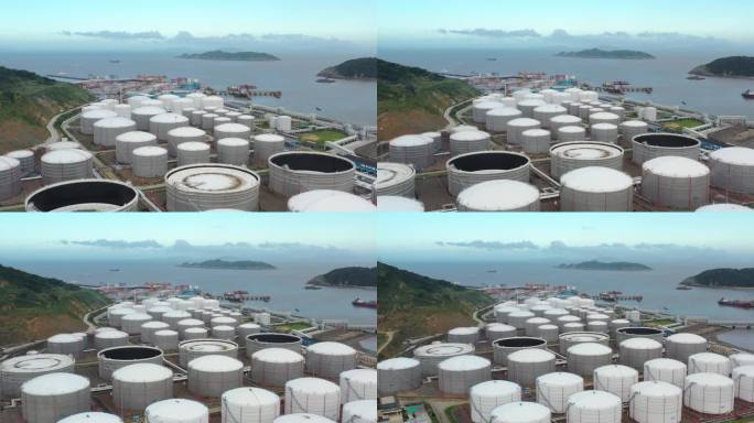 4K原素材-航拍洋山申港国际石油储运