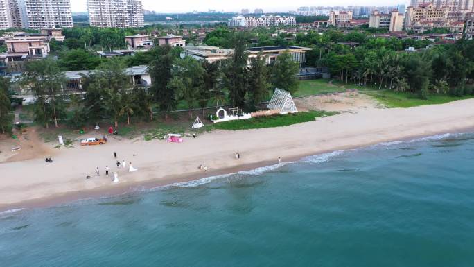 海口的海岸线航拍