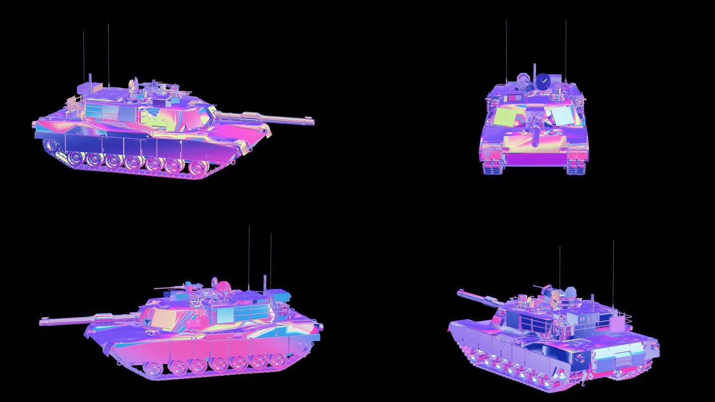 M1A2坦克装甲车赛博朋克元宇宙通道素材