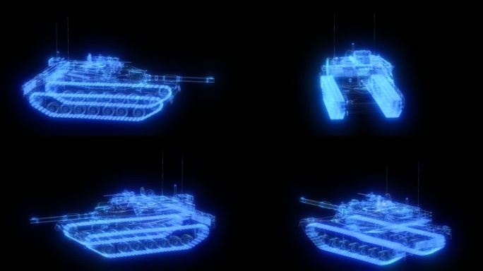 M1A2坦克装甲车发光全息通道素材