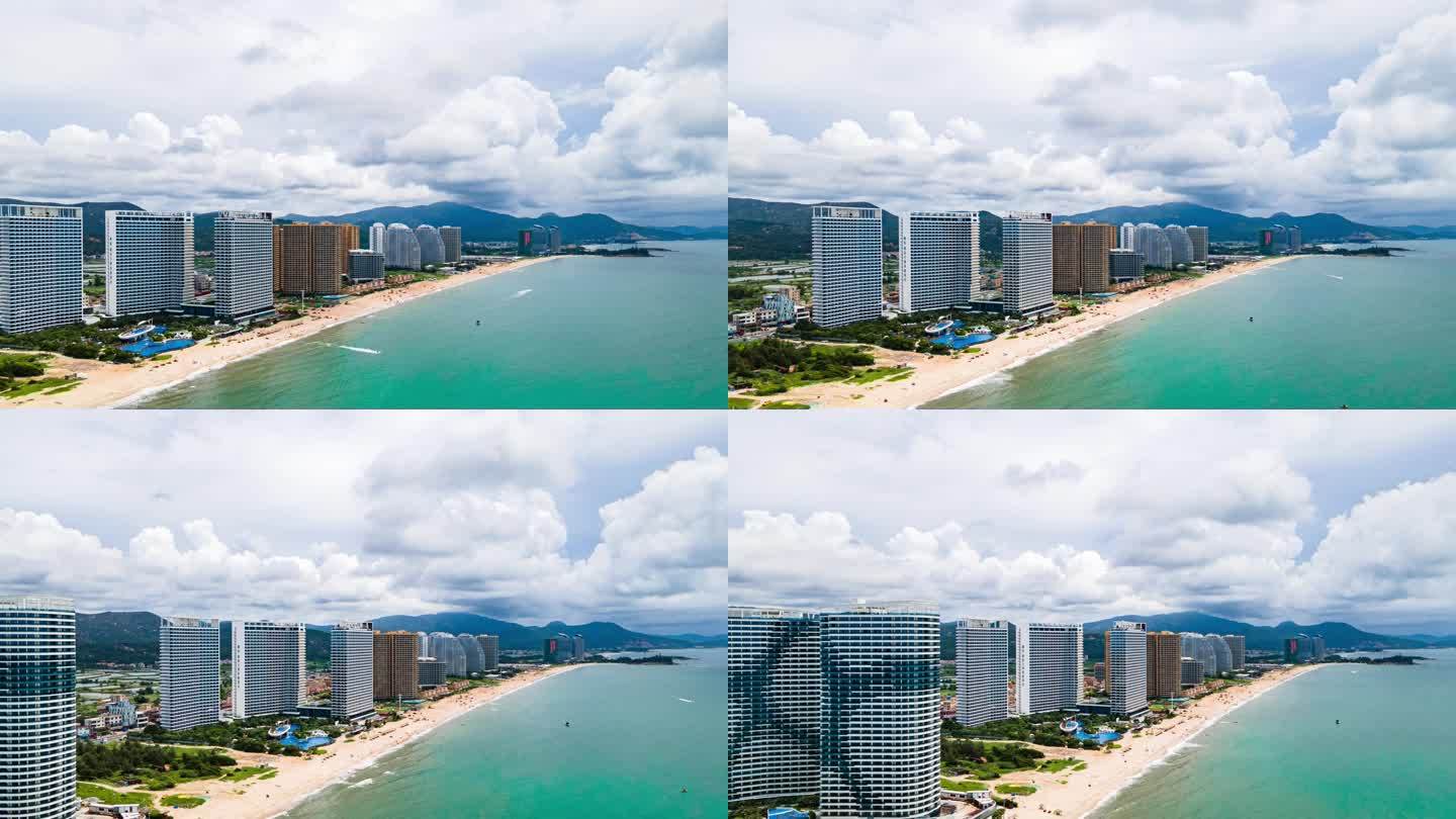 广东惠州惠东双月湾度假酒店海岸线延时摄影