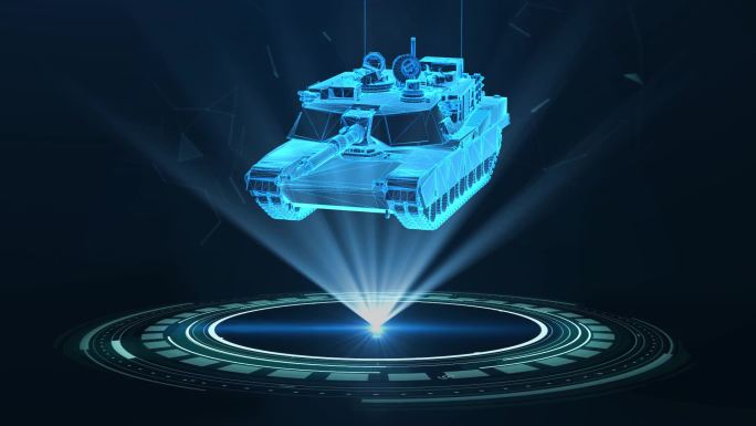 M1A2坦克装甲车全息HUD展示素材
