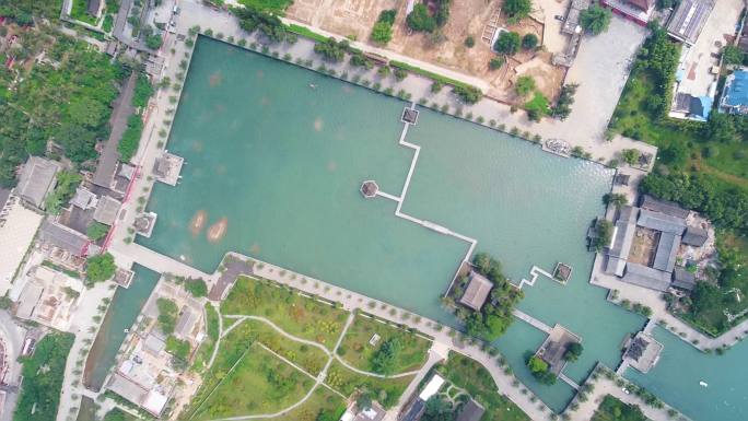 辉县2021年7月百泉湖景色 俯视百泉湖
