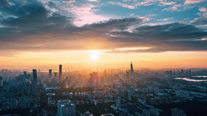 南京新街口城市日落延时