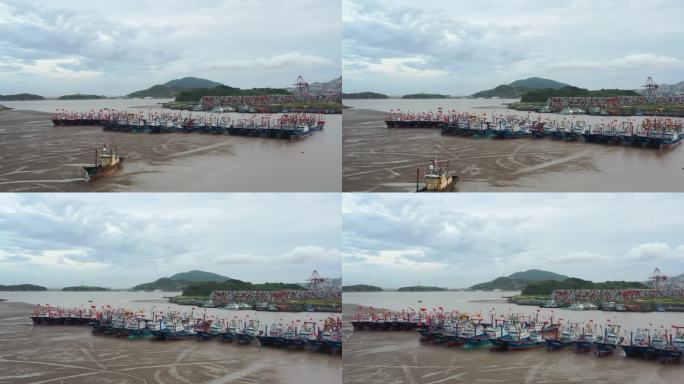 4K原素材-上海洋山海港码头、东海休渔期