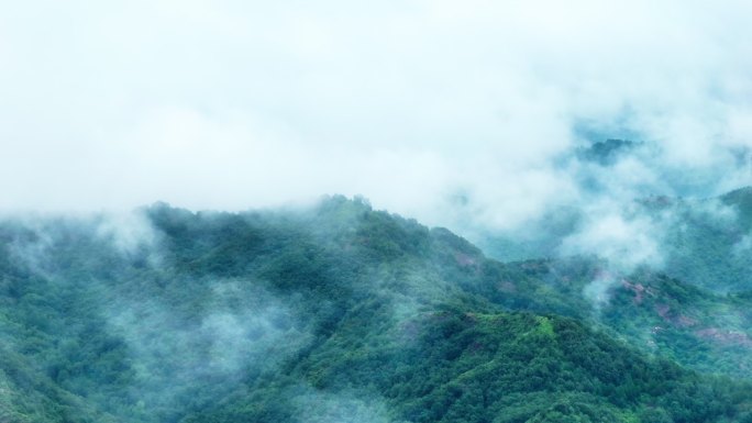 航拍伏牛山云雾