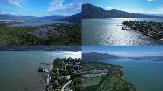 西昌邛海航拍邛海湿地航拍