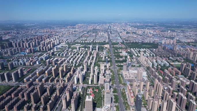 500米高空航拍城市发展建设规模