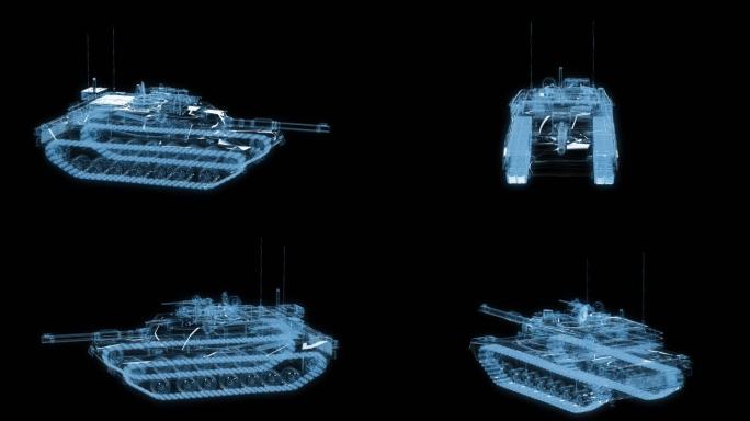 M1A2坦克装甲车透视全息通道素材