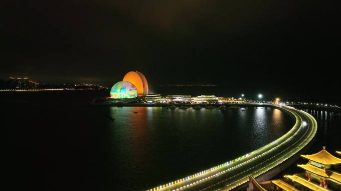 珠海 夜景 日月贝 大湾区