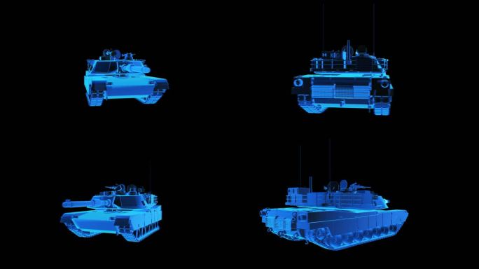 M1A2坦克装甲车全息蓝色科技通道素材