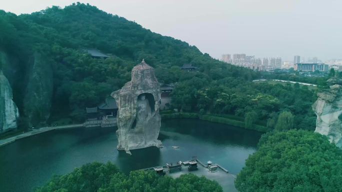 4k航拍绍兴鉴湖风景