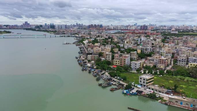 海口海岸线和城市风光