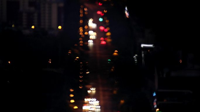 城市夜景闪烁霓虹灯片头片尾空镜头
