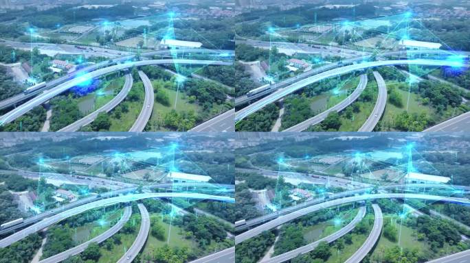航拍数字道路