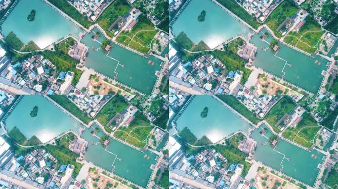 辉县2021年7月百泉湖景色 俯视百泉湖