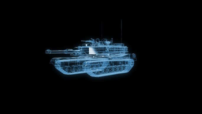 M1A2坦克装甲车透视全息通道素材