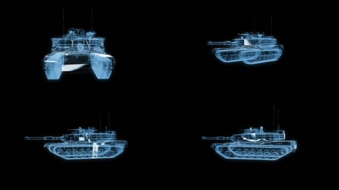 M1A2坦克装甲车透视全息通道素材