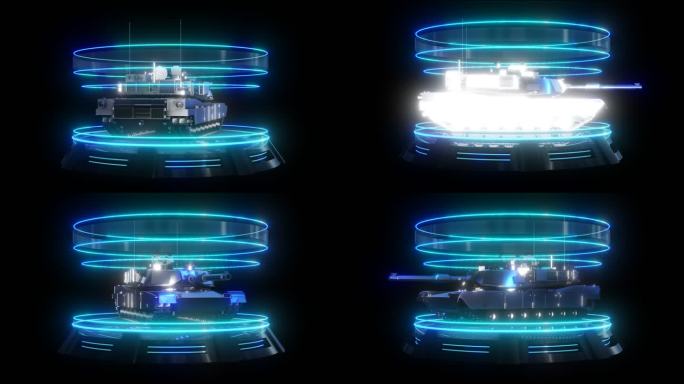 M1A2坦克元宇宙全息科技光圈通道素材