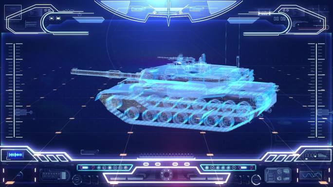 M1A2坦克装甲车HUD科技界面展示素材