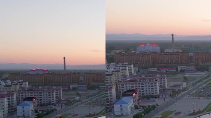 高清竖屏航拍新疆布尔津县早晨美景