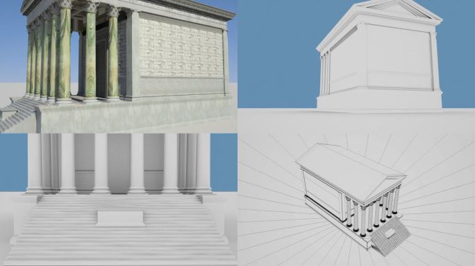 古罗马建筑三维模型(简模)