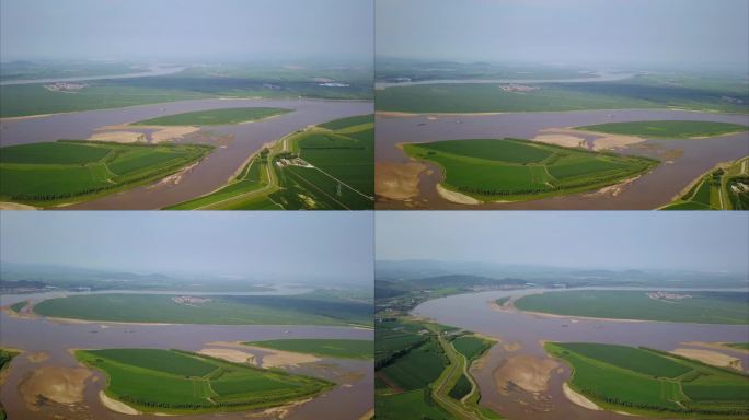 航拍松花江下游夏季风光
