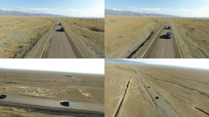 B新疆准噶尔盆地沙漠公路行车1