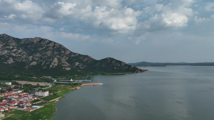 临沂天马岛景区 航拍水库 陡山水库大店镇