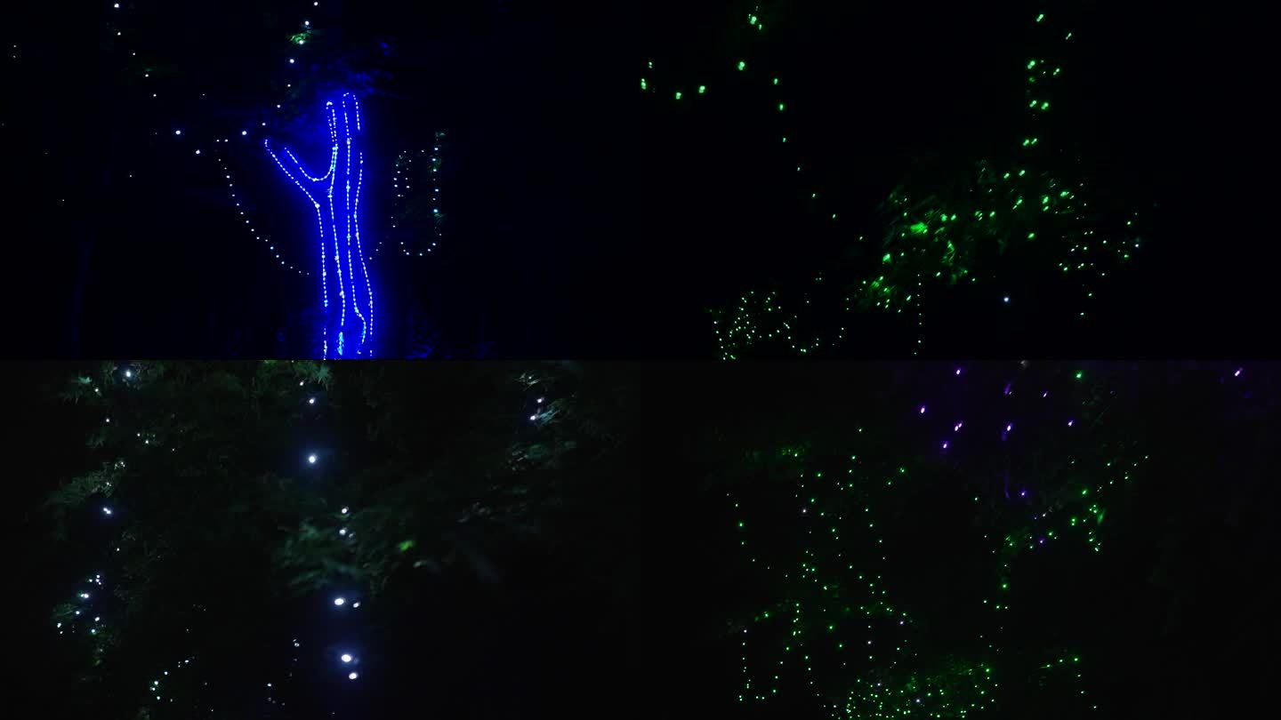 树上的灯光装饰线条灯