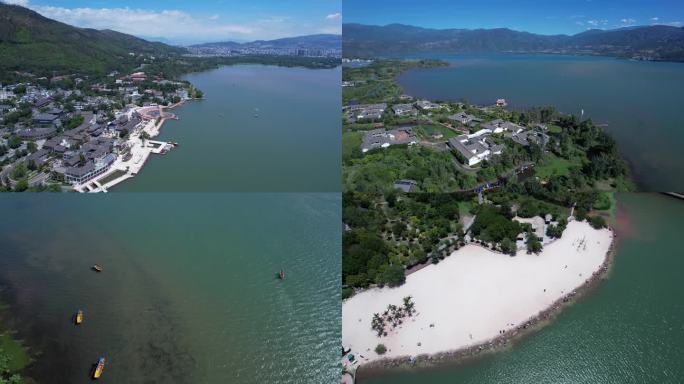 西昌邛海航拍邛海湿地航拍